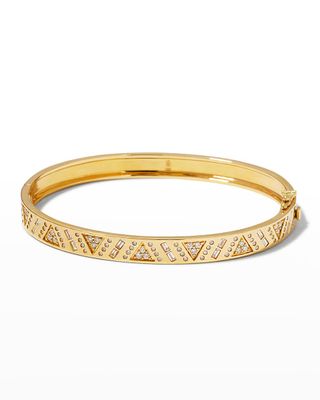 18k Yellow Gold Stardust Bangle With Diamonds