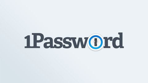1Password logo on a blue background