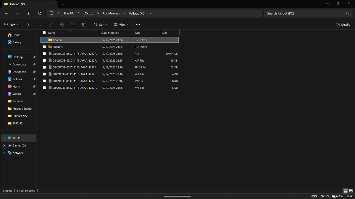 How to navigate to the correct folder to change Fallout settings