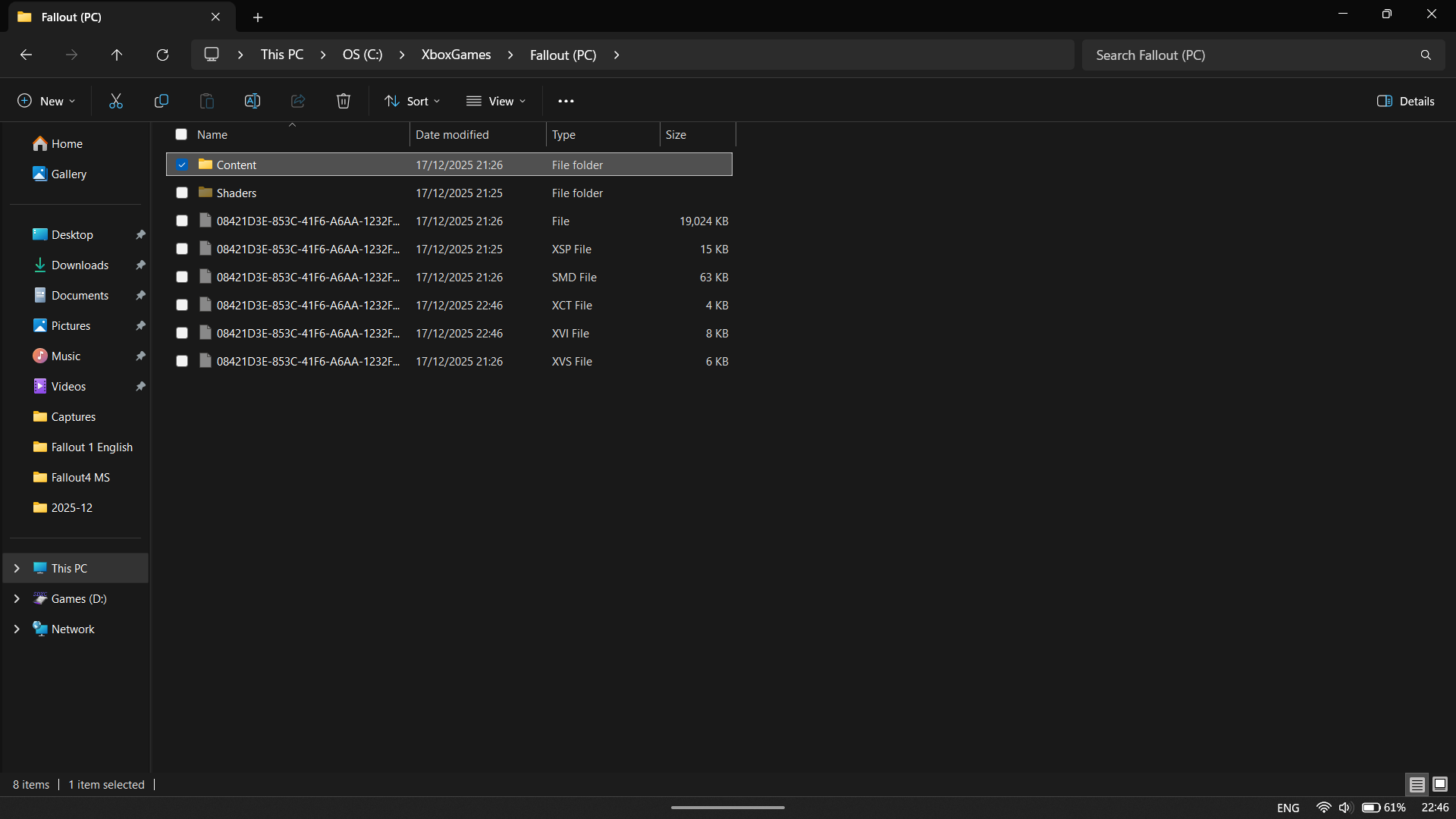 How to navigate to the correct folder to change Fallout settings