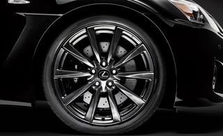 Hefty 19-inch forged alloy wheels are accommodated within wide wheel arches both front and rear