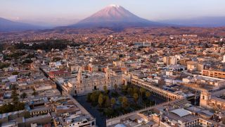 Mount Misti towers over Arequipa