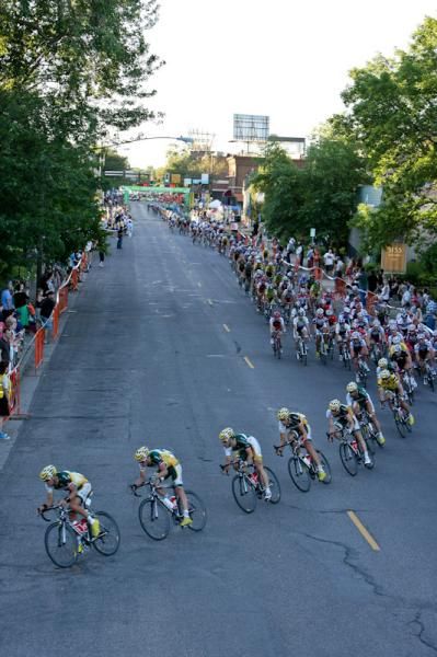 Kelly Benefit Strategies gets the field strung out as they chase down the break.