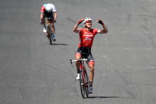 Toms Skujins (Trek-Segafredo) can't believe he's just won his third stage at the Tour of California