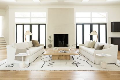 A white toned living room