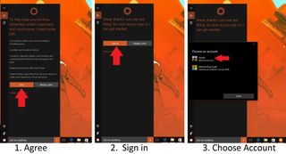 How to sign into Cortana in Windows 10 AU