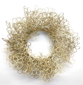 Contemporary curled wood Christmas wreath from Wayfair.