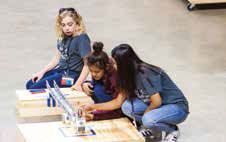 The Hoover STEM Girls Robotics Team prepares for competition. 