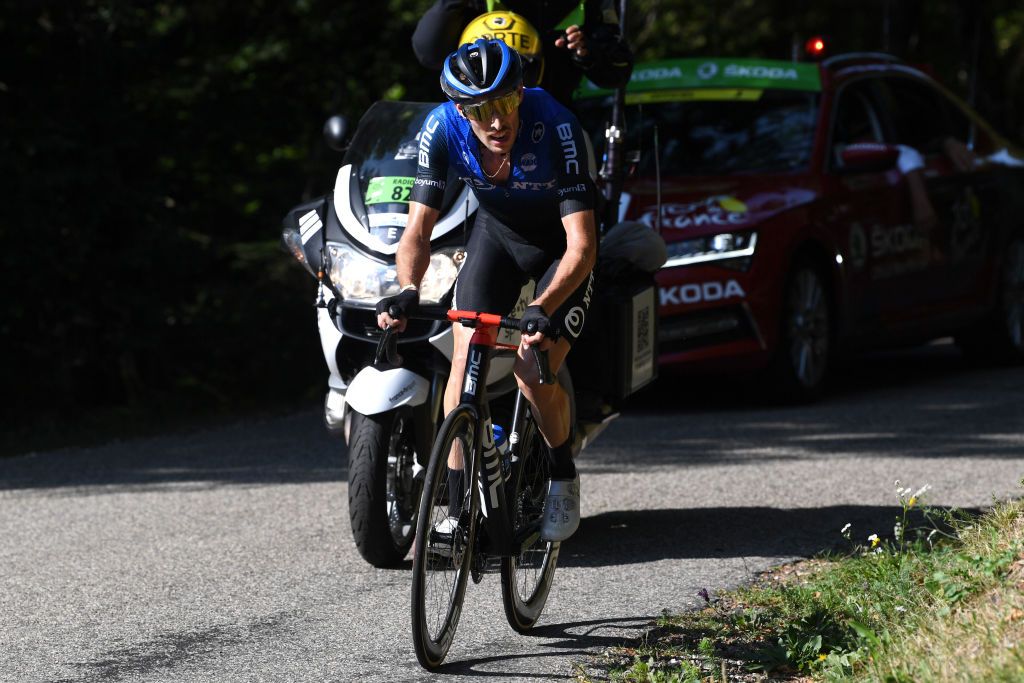 GRAND COLOMBIER FRANCE SEPTEMBER 13 Michael Gogl of Austria and NTT Pro Cycling Team Breakaway during the 107th Tour de France 2020 Stage 15 a 1745km stage from Lyon to Grand Colombier 1501m TDF2020 LeTour on September 13 2020 in Grand Colombier France Photo by Tim de WaeleGetty Images