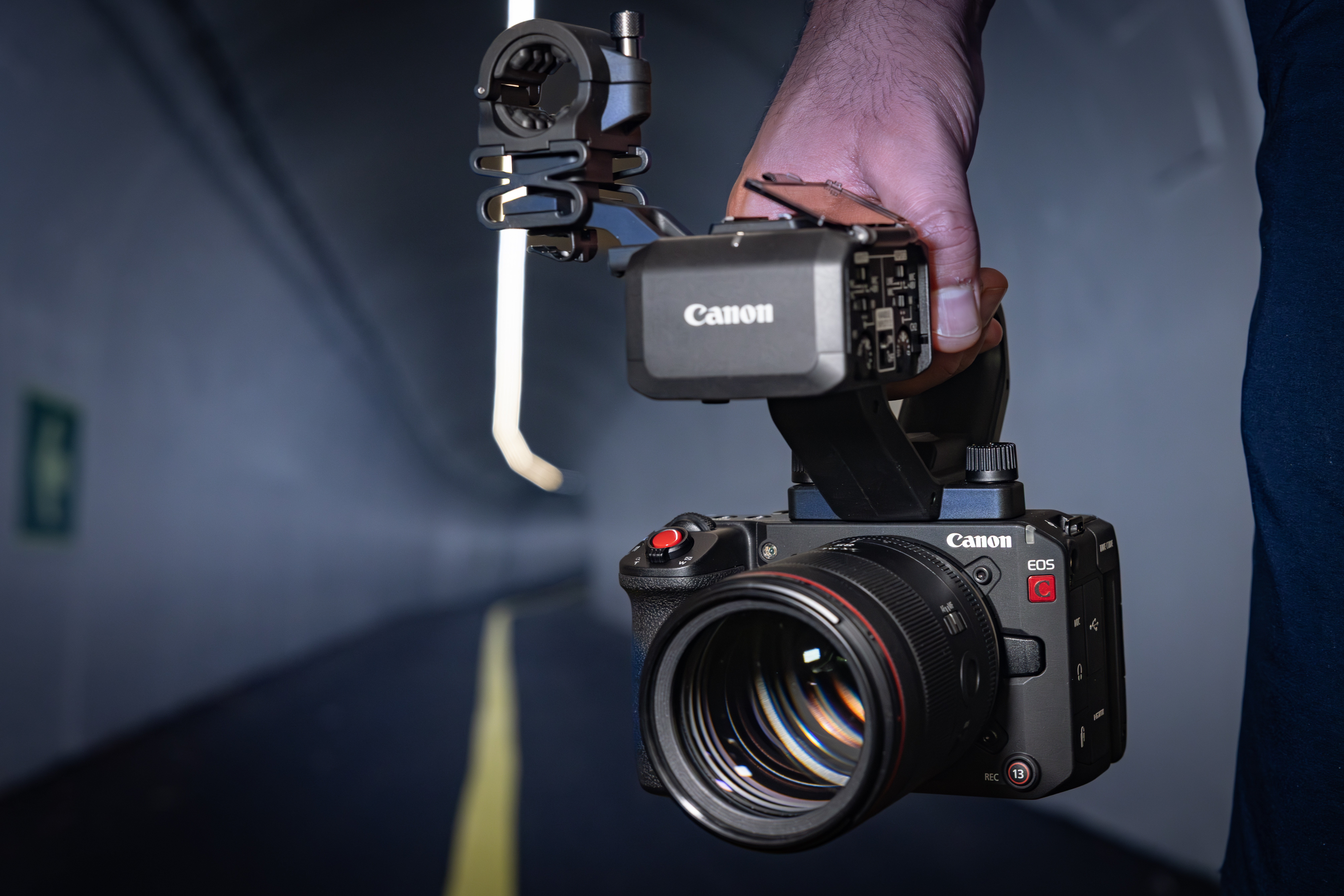 Canon EOS C50 being used by a videographer