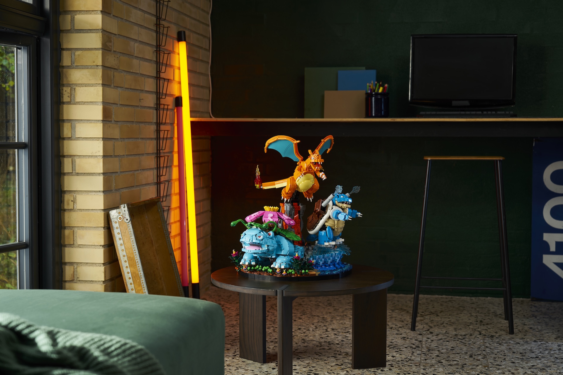 LEGO Venusaur, Charizard and Blastoise from different angles