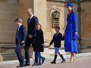 The Prince and Princess of Wales attend the Easter church service with Prince George, Princess Charlotte and Prince Louis in 2023