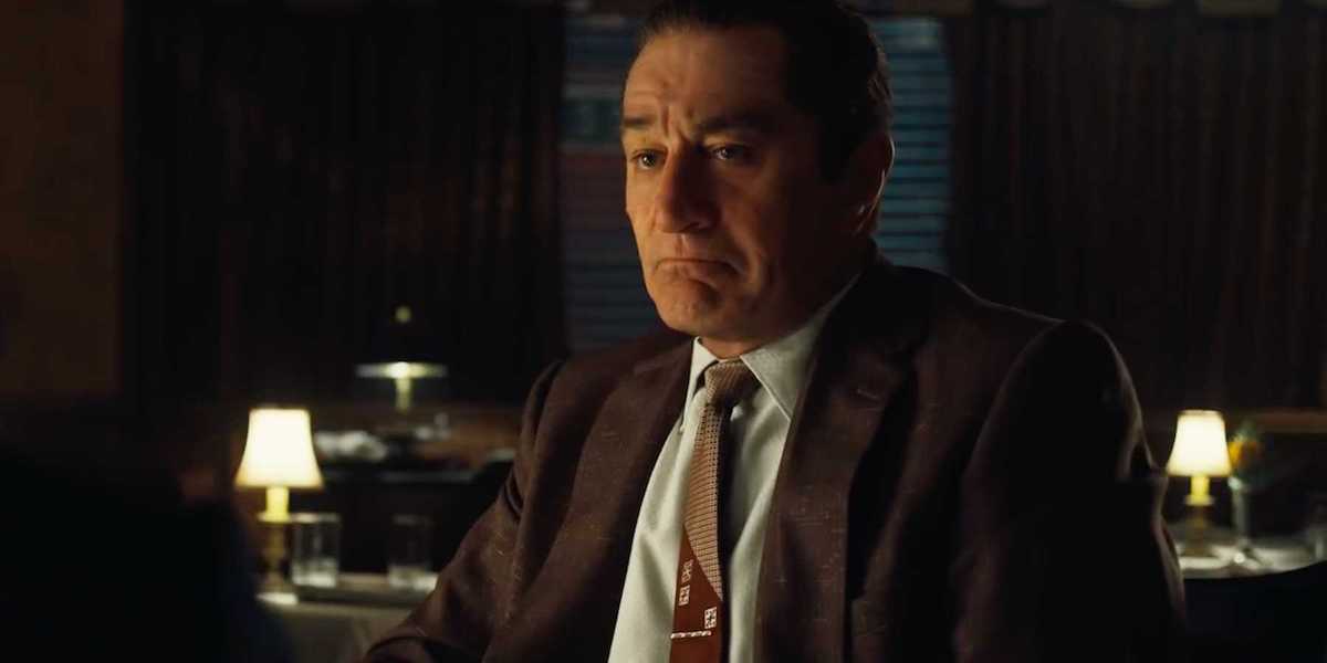 Robert De Niro as de-aged Frank Sheeran in The Irishman