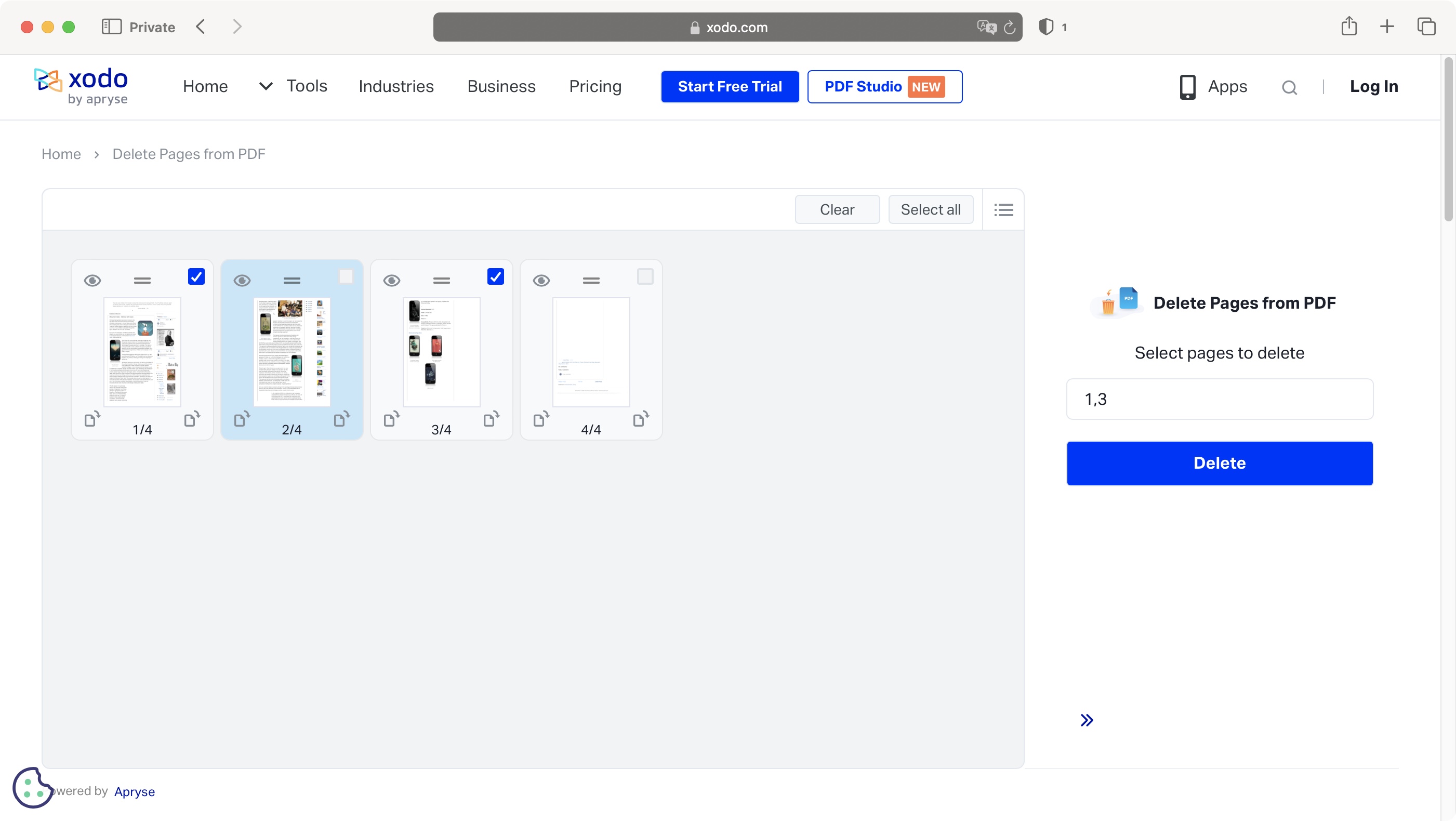 Xodo by Apryse during our review process