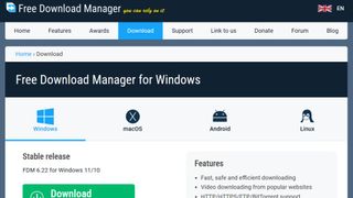 Website screenshot for Free Download Manager.