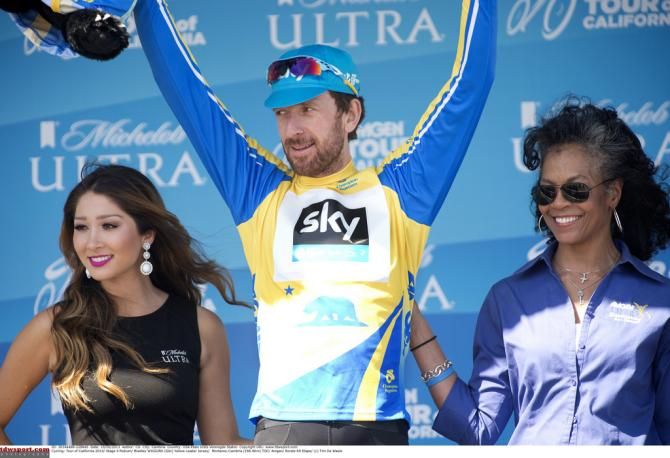 Bradley Wiggins (Team Sky) on the podium