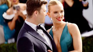 : Colin Jost (L) and Scarlett Johansson attend the 26th annual Screen Actors Guild Awards at The Shrine Auditorium on January 19, 2020 in Los Angeles, California.