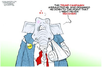 Political cartoon U.S. Trump GOP Assault