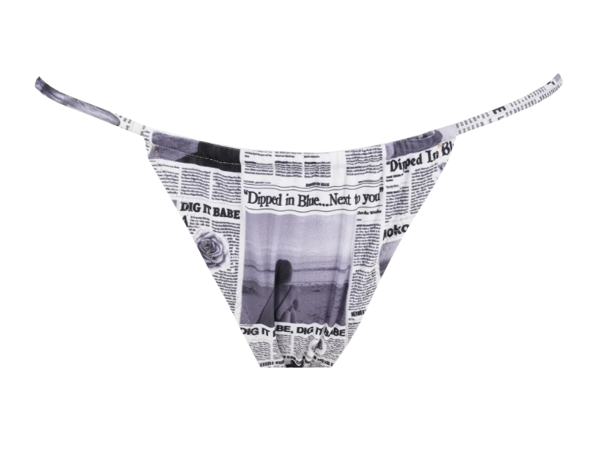 Dipped In Blue Bikinis, Billie Bottom Old News Print
