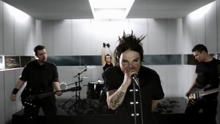 The Rasmus during the In The Shadows video