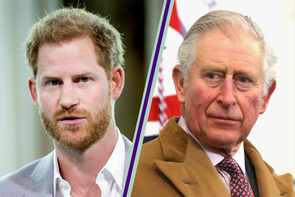 Prince Harry and King Charles split image