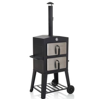 black colour pizza oven grill and smoker