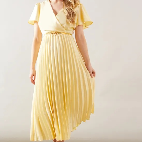 Wallis Satin Pleated Dress