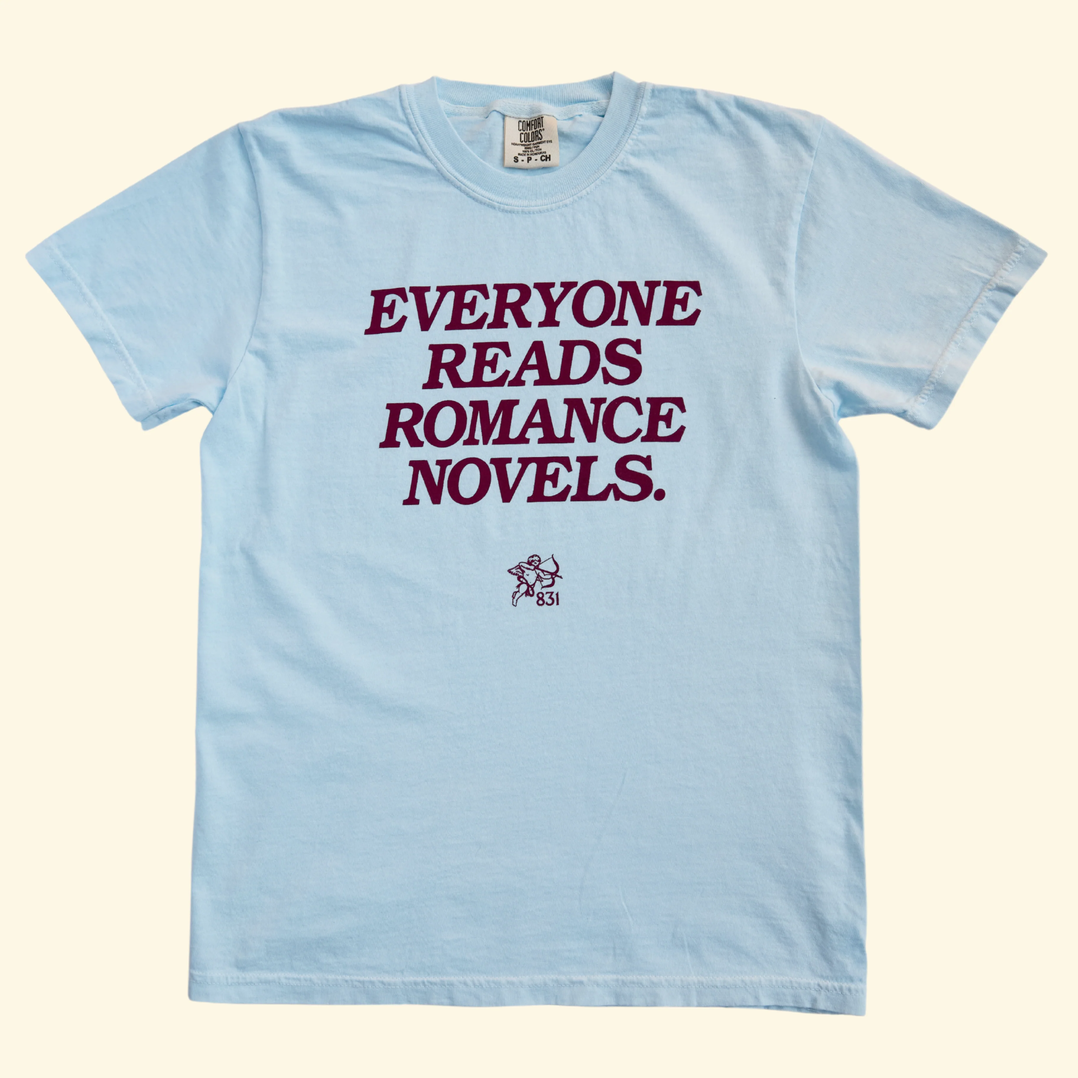 831STORIES, Everyone Reads Romance Novels T-Shirt in Blue