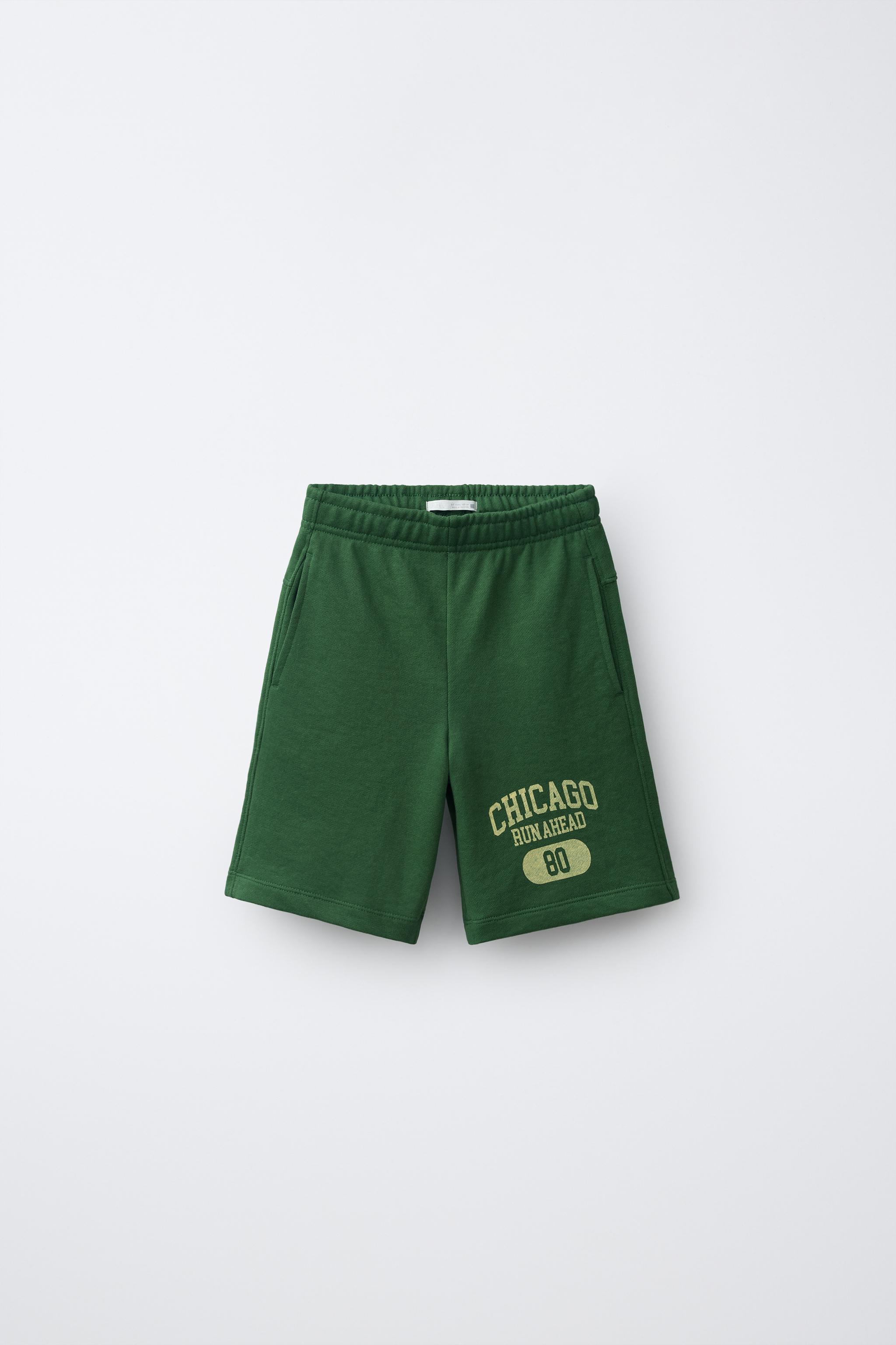 Plush Jogging Shorts - Green - 6-7 Years (48,0 Inches)