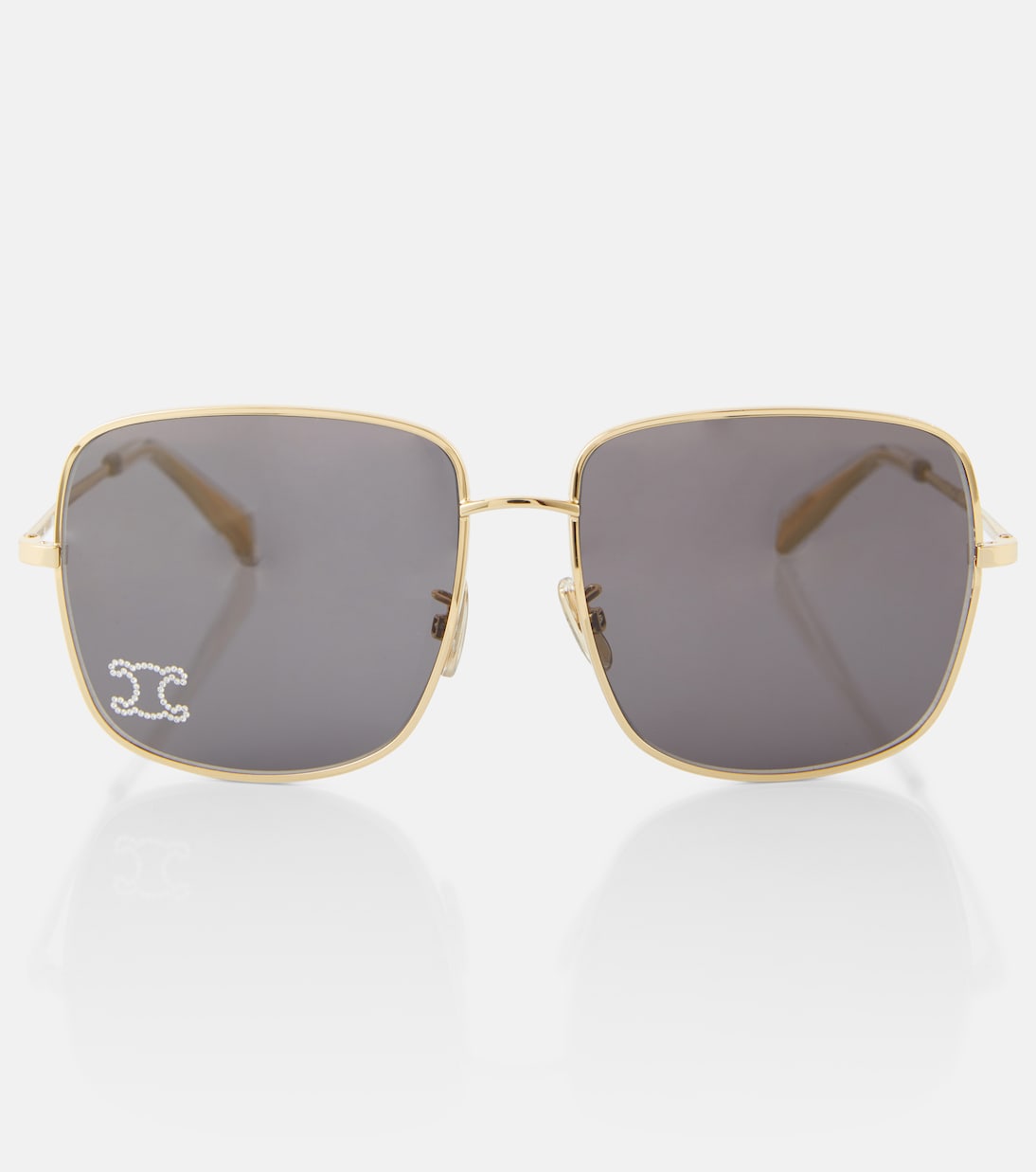 Triomphe Rhinestone 01 Oversized Sunglasses in Gold - Celine Eyewear