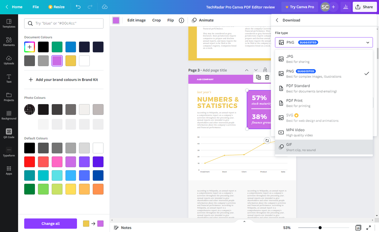 Screenshot of Canva PDF Editor