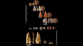 The points from Grotte Mandrin vary in size. The researchers think the largest were used on spears and smaller ones were used as arrowheads.