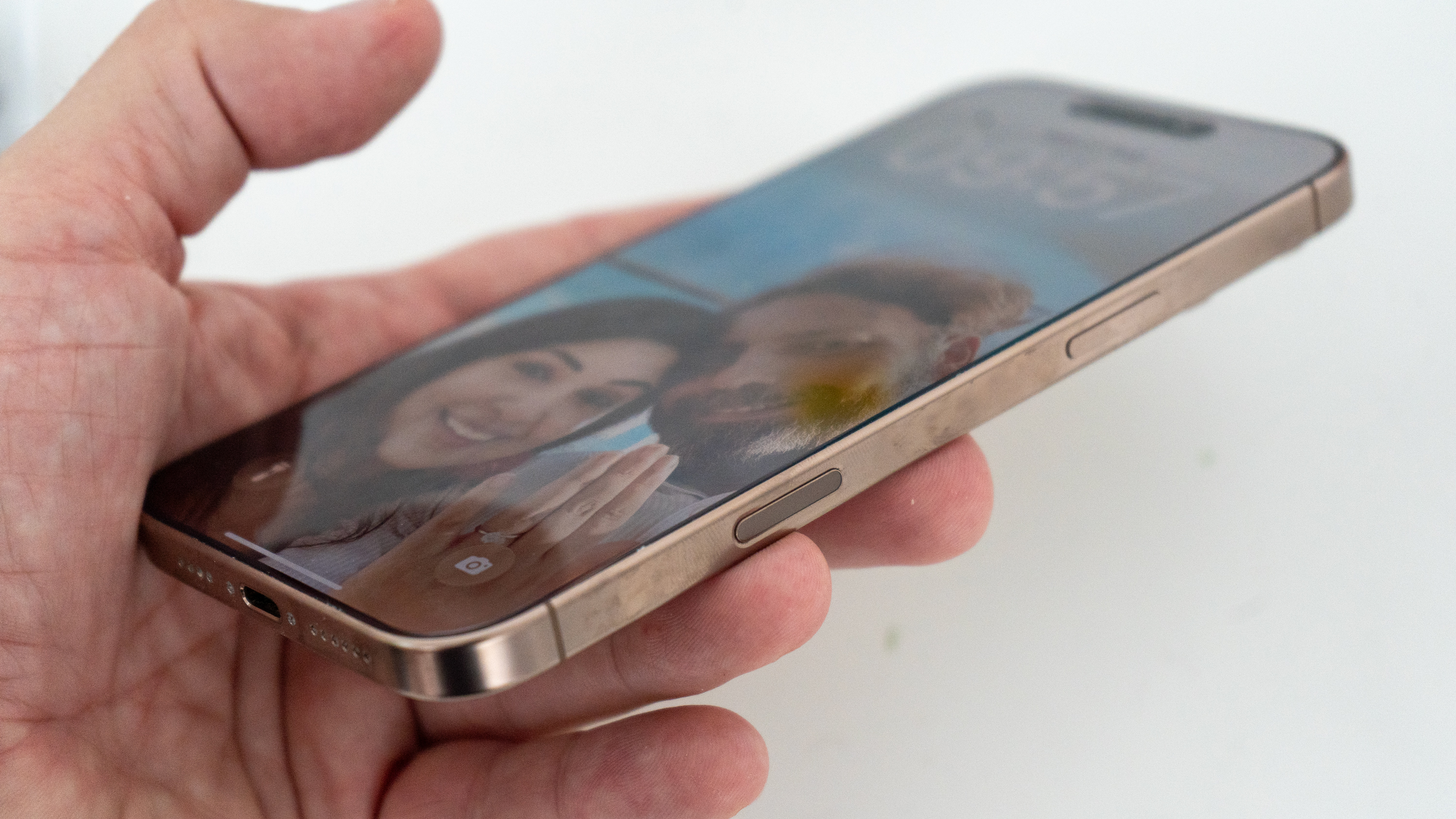 iPhone 16 Pro Max from side with button