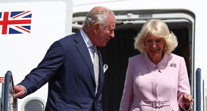 King Charles and Camilla arriving in the united states