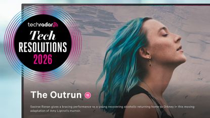 A TV screen showing artwork from The Outrun on BFI Player