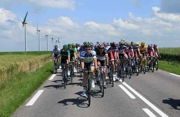 The peloton rolls along during stage 4 between Abbeville and Rouen.