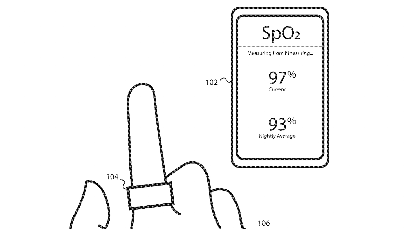 Patent diagrams for a Fitbit smart ring