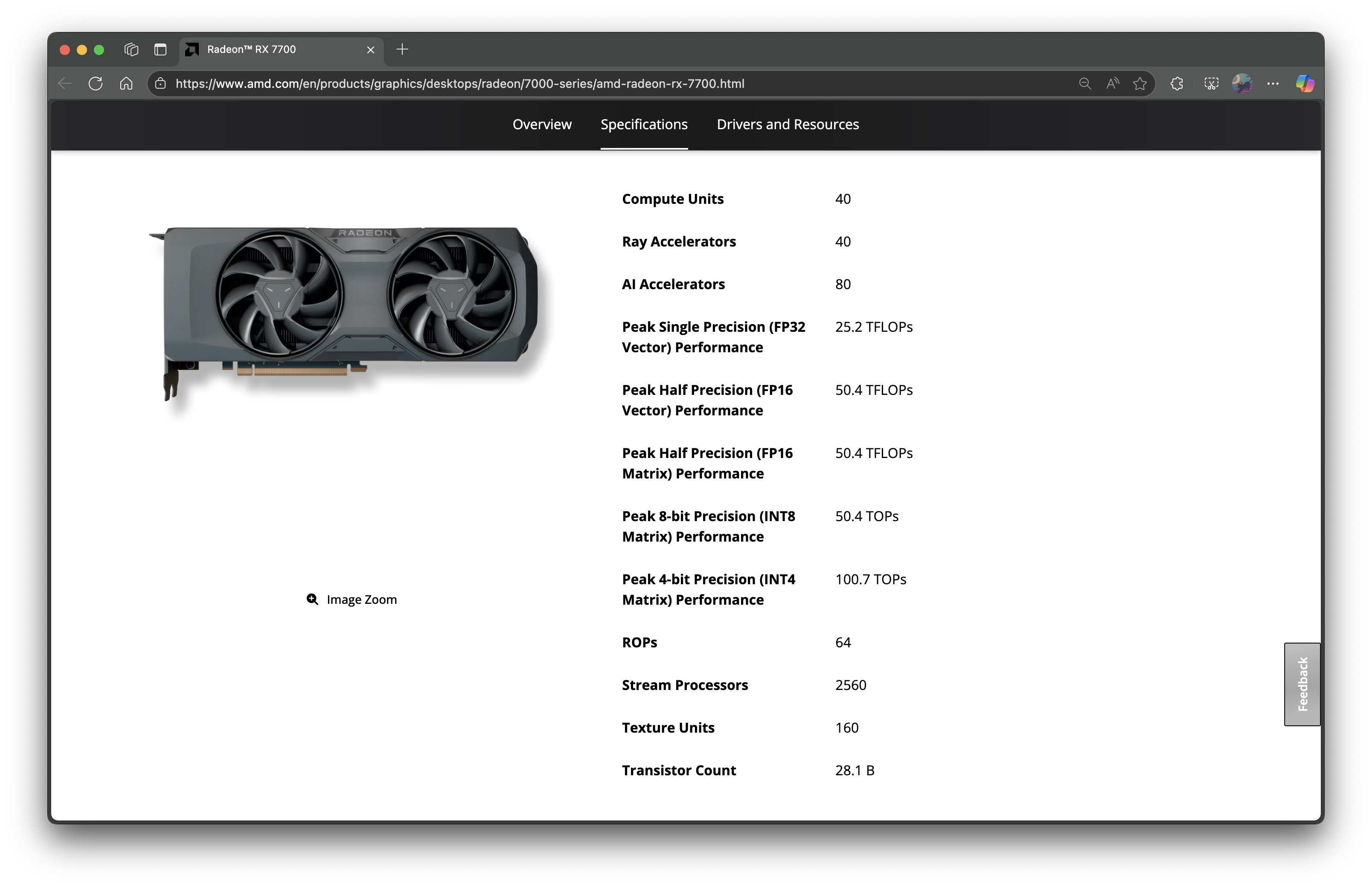 AMD Radeon RX 7700 specs