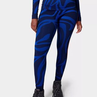 thermal electric blue and black leggings