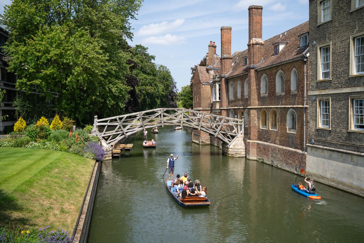 Photo of punts on a river taken with the Viltrox AF 35mm f/1.2 LAB FE