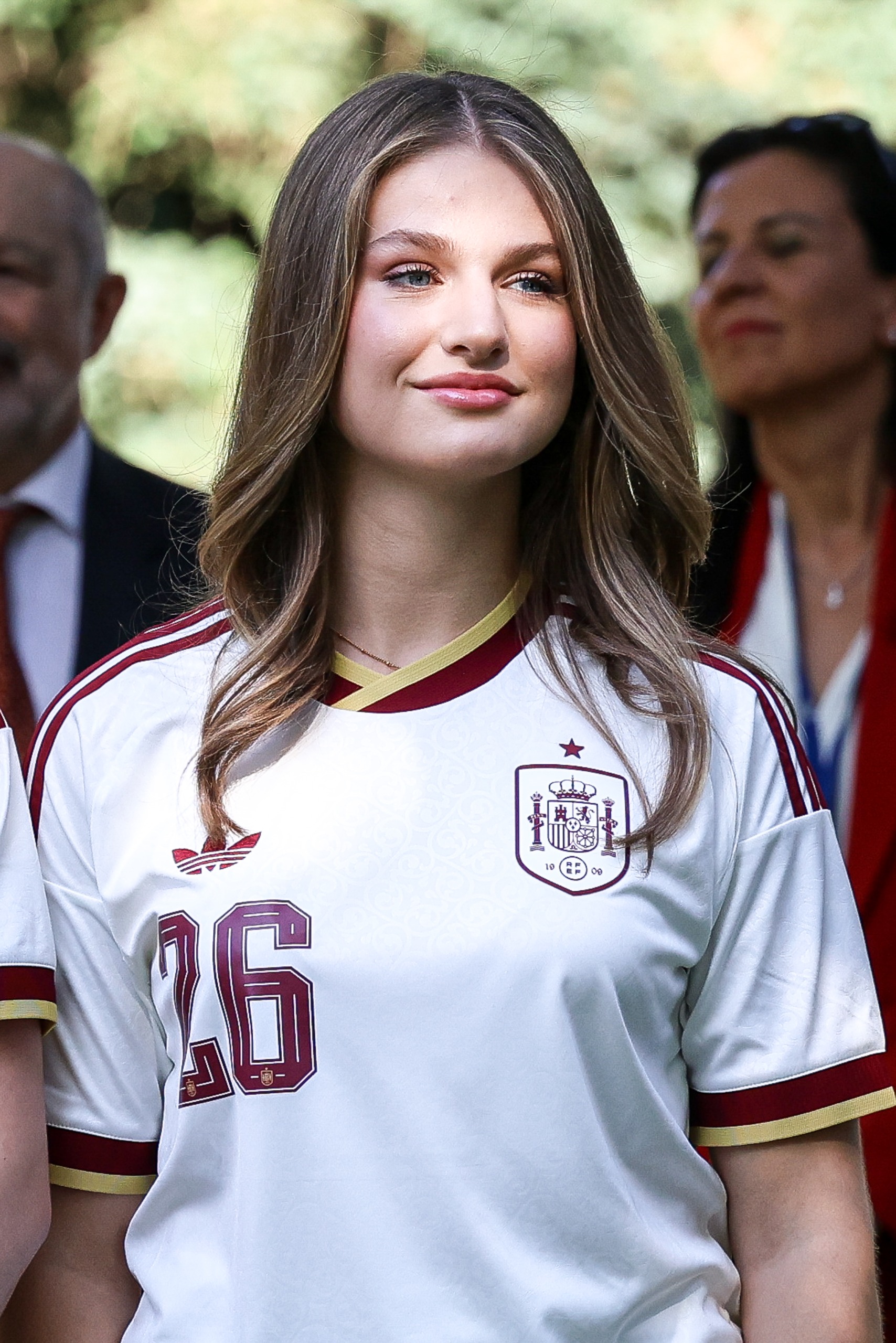 Princess Leonor wearing a soccer jersey