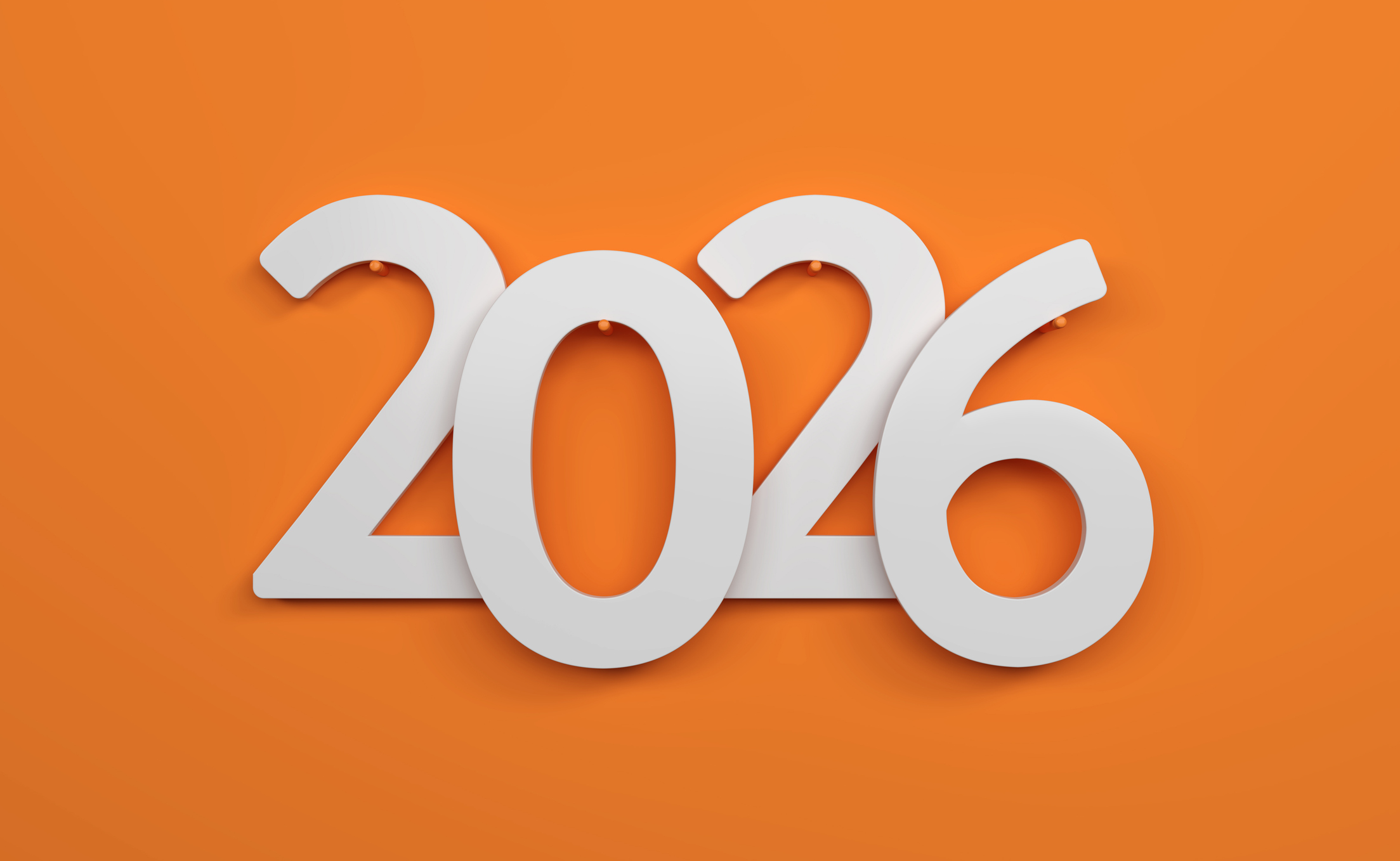 2026 white numbers on an orange background