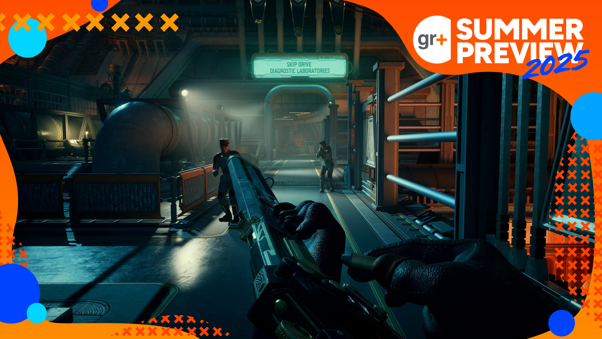 The Outer Worlds 2 screenshot showing a handgun being reloaded in the middle of combat