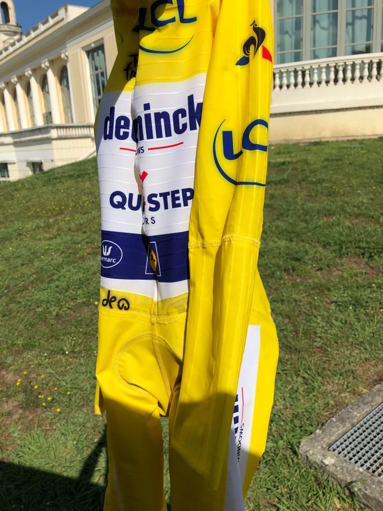 Julian Alaphilippe's yellow speed suit