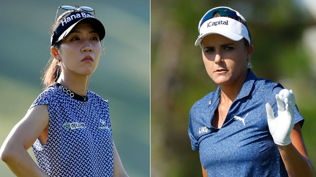 Lydia Ko and Lexi Thompson look on