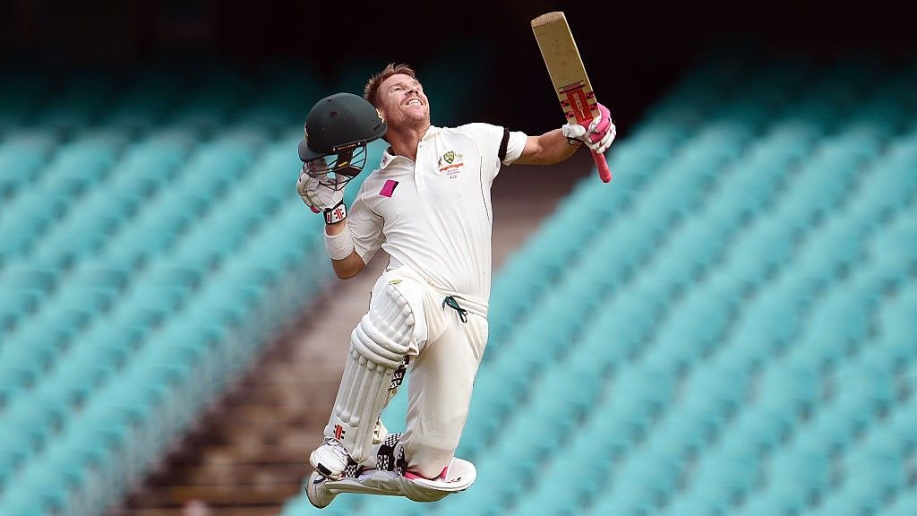 David Warner celebrates ahead of the Australia vs Pakistan live stream