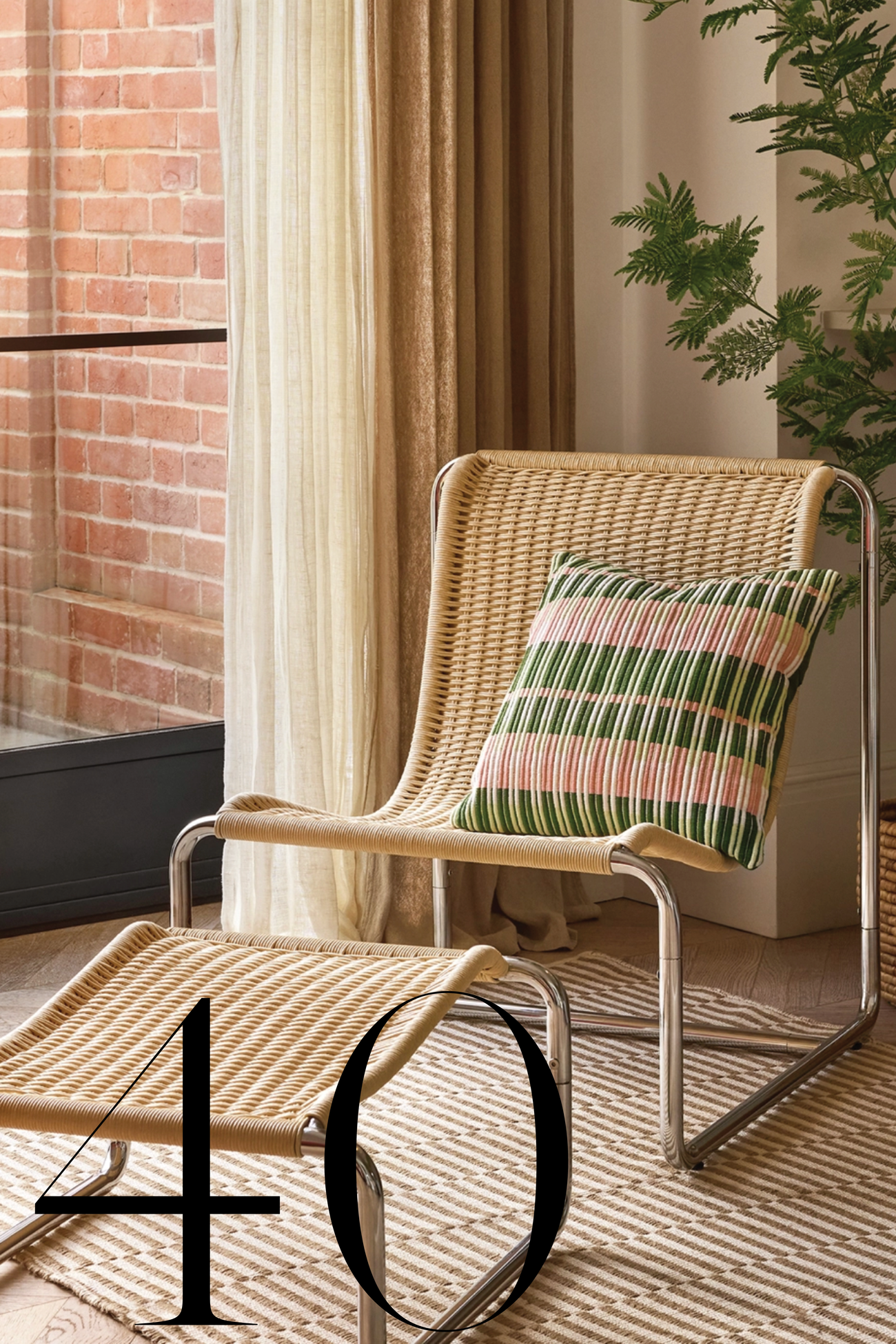 Habitat, Ronan Chair & Footstool in Natural