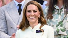 Catherine, Princess of Wales attends day thirteen of the Wimbledon Tennis Championships at the All England Lawn Tennis and Croquet Club at All England Lawn Tennis and Croquet Club on July 12, 2025