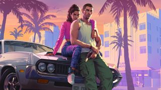 GTA 6; a man and a woman sitting on the bonet of a car