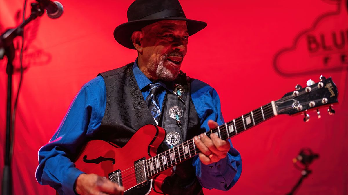  John Primer performs on stage at the Bluesheaven Festival on November 12, 2021 in Fredrikshavn, Denmark.